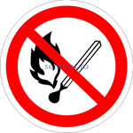 P 02 Запрещается пользоваться открытым огнем и курить - фотолюм