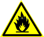 W-01 Пожароопасно. Легковоспламе- няющиеся вещества - знак на пл