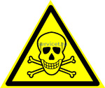 W-03 Опасно. Ядовитые вещества "череп" - знак на пластике