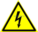 W 08 Опасность поражения электрическим током- знак на пластике