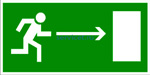 E-03 Направление к эвакуационному выходу направо- знак на пласти