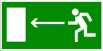E-04  Направление к эвакуационному выходу налево- знак на пласти